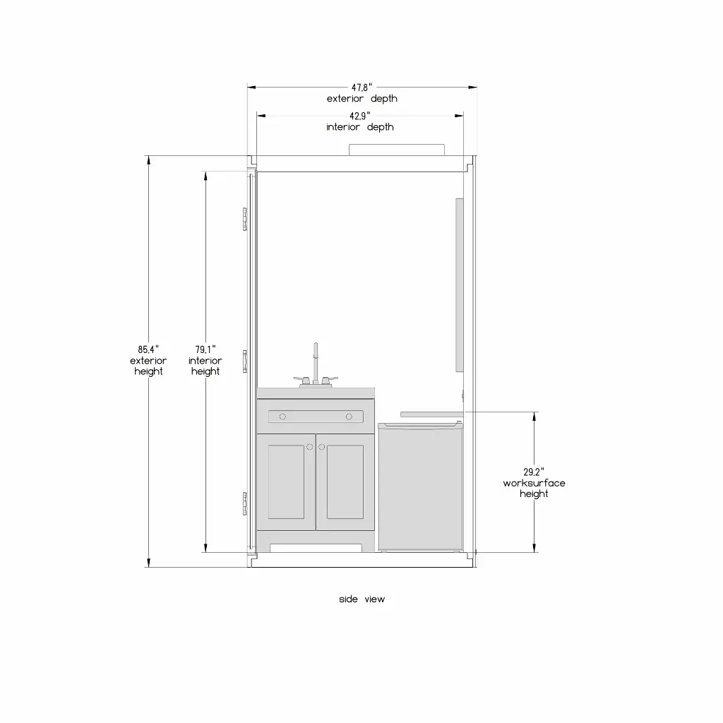 MomSpace Double - Technical Specs (Side View)