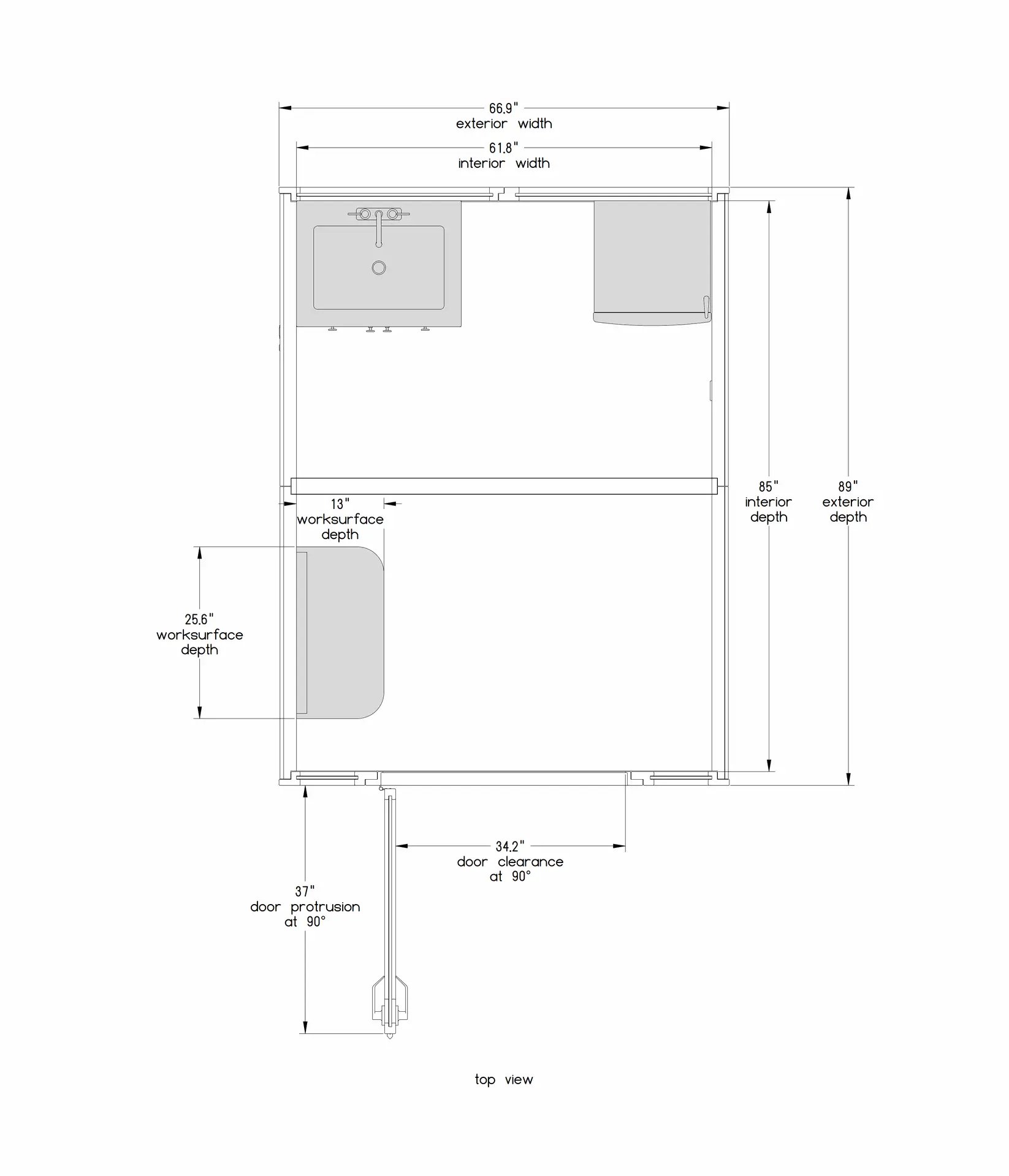 MomSpace ADA - Technical Specs (Top View)